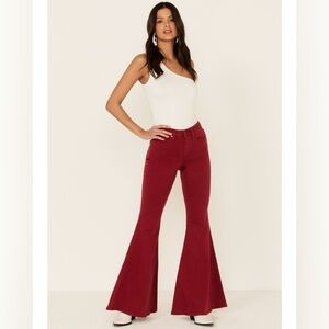Shyanne Red Super Flared Bell Bottom Jeans 27